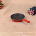 household cookware round cast iron frying pan dark red